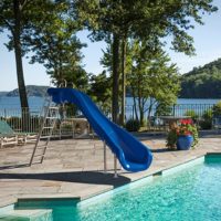 Vortex Half Tube Pool Slide with Ladder